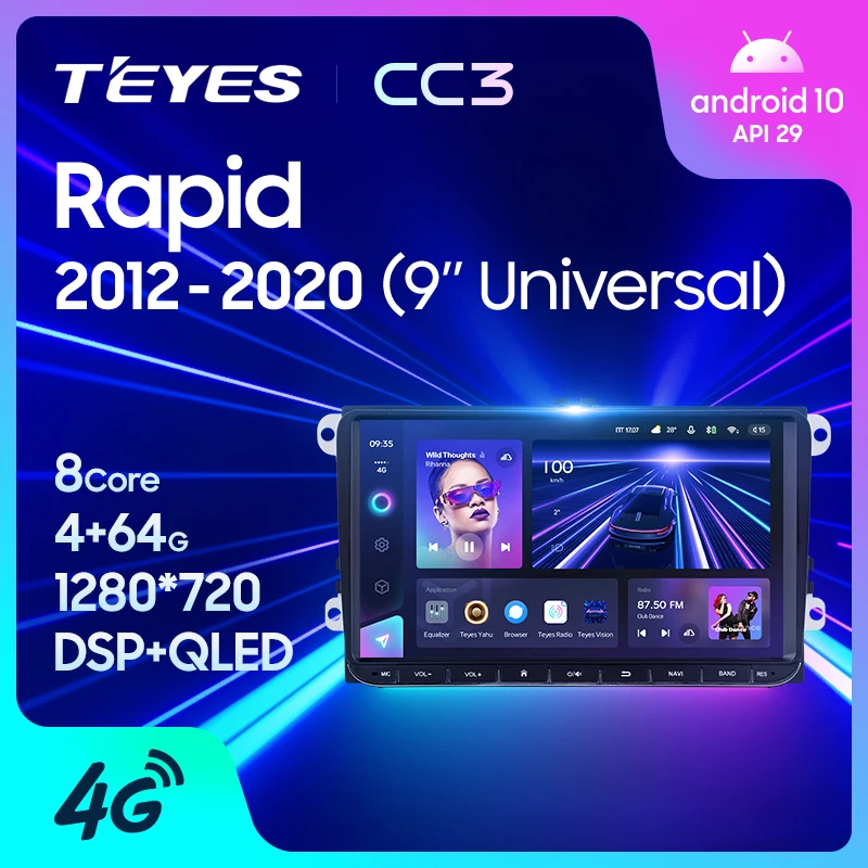 TEYES CC3 For Skoda Rapid NH3 NH1 2012 - 2020 Car Radio Multimedia Video Player Navigation stereo Android 10 No 2din 2 din DVD