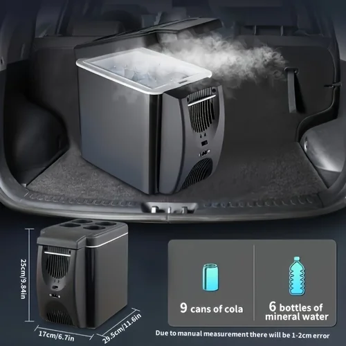 Imagen 2 del producto Mini refrigerador compacto portátil de 6L, refrigerador para coche de 12V, congelador para acampar, viajar, caja fría eléctrica, refrigerador de verano al aire libre Amagi