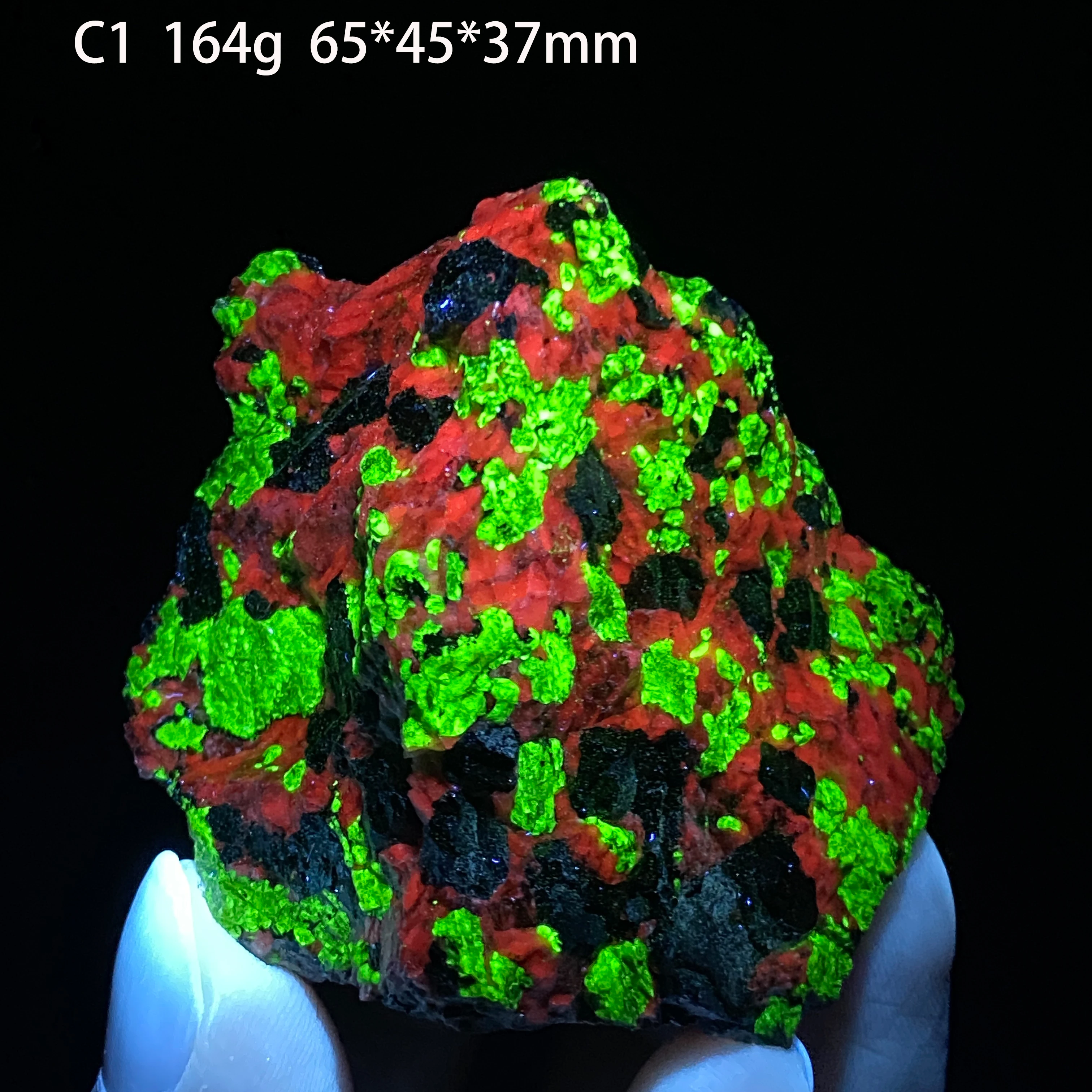 100% Natural American Red Green Willemite Specimen UV Fluorescent Christmas Raw Crystal Healing Decor Collectible Gemstone