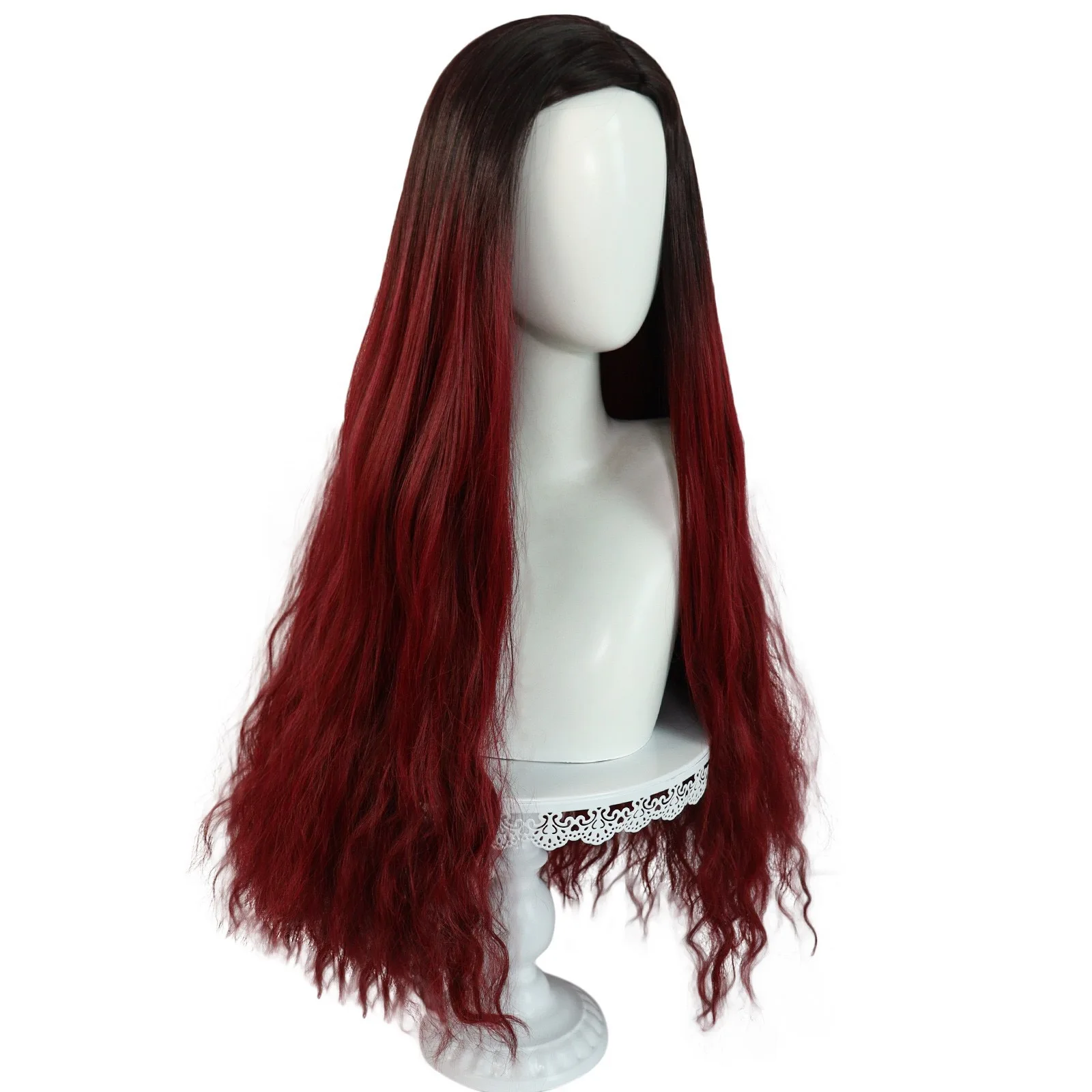 Parrucca cosplay Guardiani della Galassia Gamora Capelli sintetici rosso vino