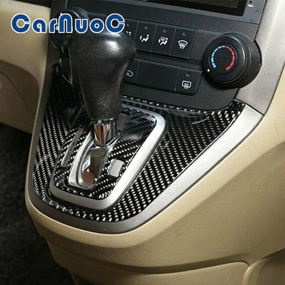 

Car Carbon Fiber Sticker Gear Shift Panel Decorative Cover Trim For Honda CRV 2007-2011 Accessories Auto Interior Mouldings