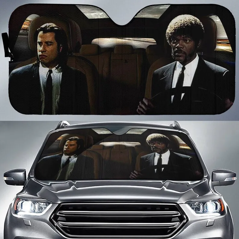 Pulp Fiction Movies Car Sunshade Pulp Fiction Car Sunshade Jules Winnfield Vincent Vega Car Sunshade Car Windshield Car Accessor