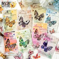 40pcs Kawaii Stationery Stickers Colorful Butterfly Illustrated Guide  Junk Journal  Planner Decorative  Sticker Scrapbooking