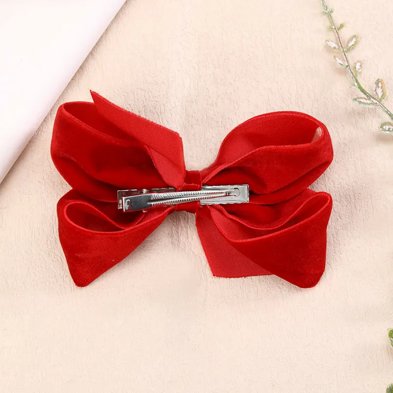 Elegant Velvet Hair Bow Clip Sweet Butterfly Barrettes Kids Hair Accessories Girls Hairpins Headdresses Women Headwear