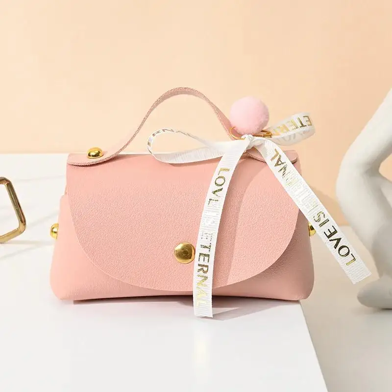 5 Pcs PU Leather Gift Bags Bow Handbag Birthday Party Supplies Wedding Favour Distributions Candy Packaging Mini Handbag view 2