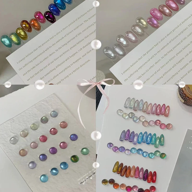 1/60 Colors Crystal Cat Eye Gel Nail Polish Set Semi Permanent Sparkling Magnetic UV LED Soak Off Gel Varnish With Display