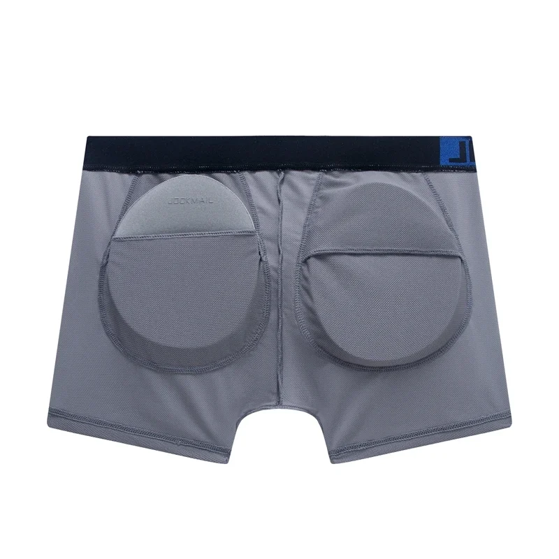 Men Boxers Butt Padded Hip Up Underwear Sponge Cup Butt Lifter Shaperwear Ultra-soft Elasticity Trunks Mesh Breathable Lingerie