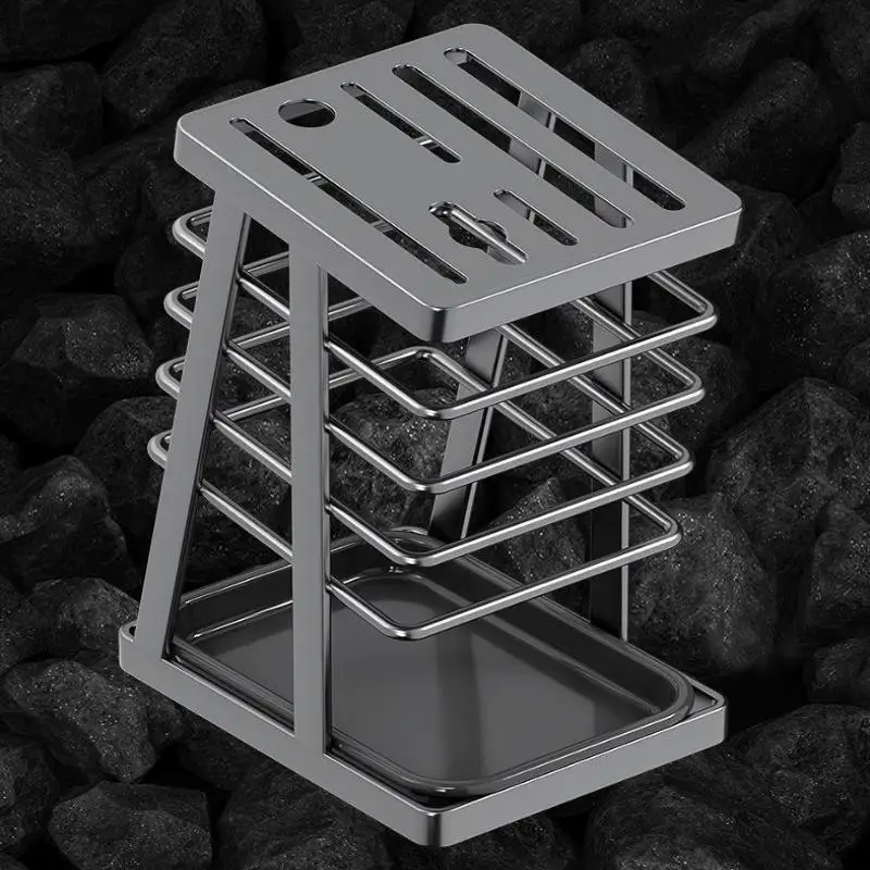 Storage Rack Countertop Drainage Plating Multifunctional Kitchen Utensils Storage Holder Square Space Saving Cutting Tool