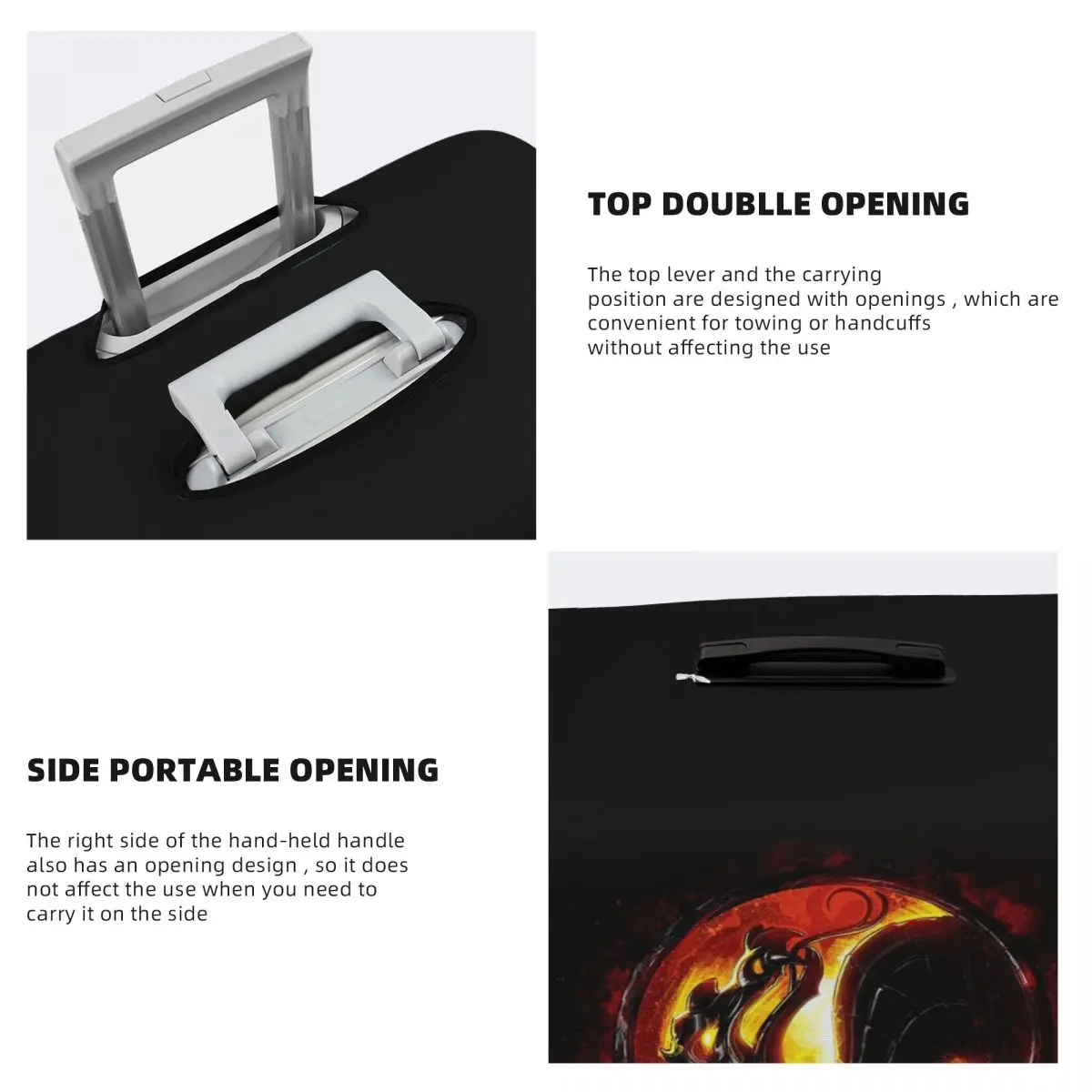 Mortal Kombat Capa de proteção elástica para mala de viagem, capas protetoras para bagagem de 18 a 32 polegadas