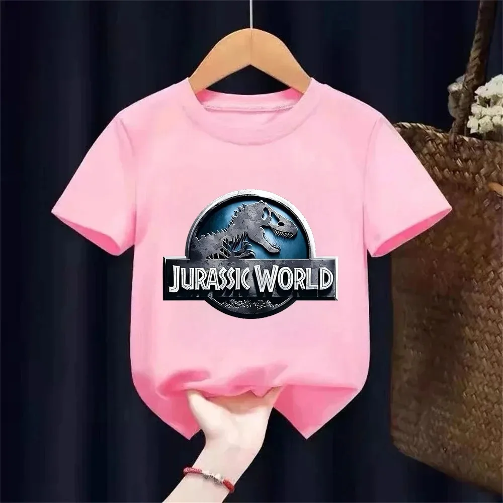 Jurassic Park T-Shirt für Kinder, Jungen und Mädchen, Sommer-Dinosaurier-Film-Logo-Druck, T-Shirt aus Baumwolle, kurzärmelig, lässiges Oberteil, Geschenk für Kinder – Detail 12