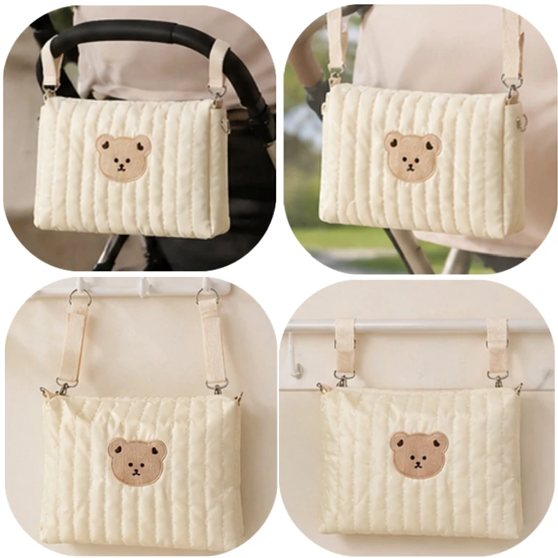 Niedliche Baby-Kinderwagentaschen mit Cartoon-Bären-Motiv, Organizer für Mama, zum Aufhängen von Babyartikeln, multifunktionale Wickeltaschen, Kosmetiktaschen – Detail 7