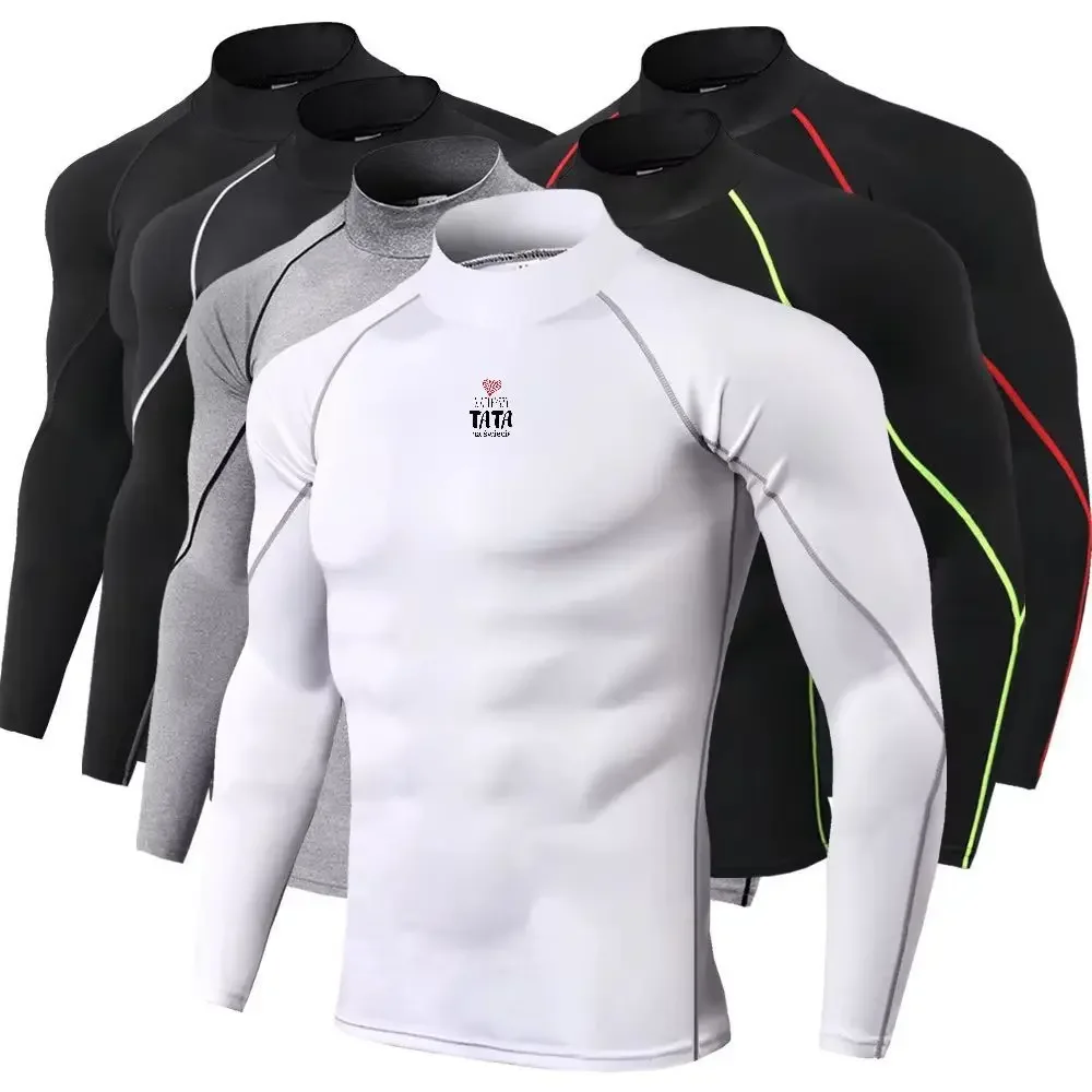 Men Sport T-shirt Quick Dry Bodybuilding Running Shirt Long Sleeve Compression Top Gym T Shirt Men Fitness Tight Men Underwear
