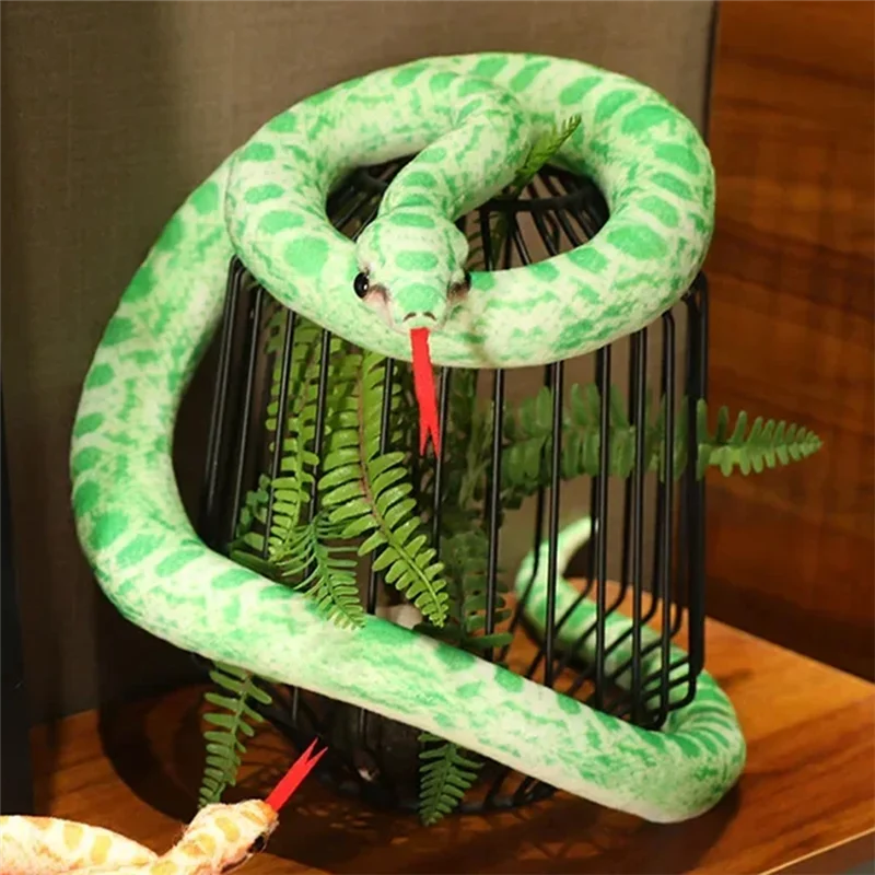 

DELAM-симулятор питона, плюшевая игрушка, гигантский питон, кобра, плюшевая кукла в виде животного, украшение на Хэллоуин, подарок