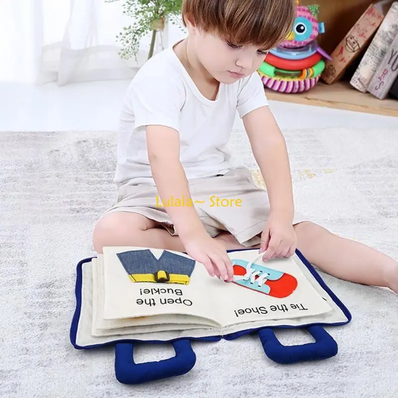 

Y4QA Nontoxic Baby Soft Activity Cloth Books Early Education Infants Toddler Learning Sensory Story Book