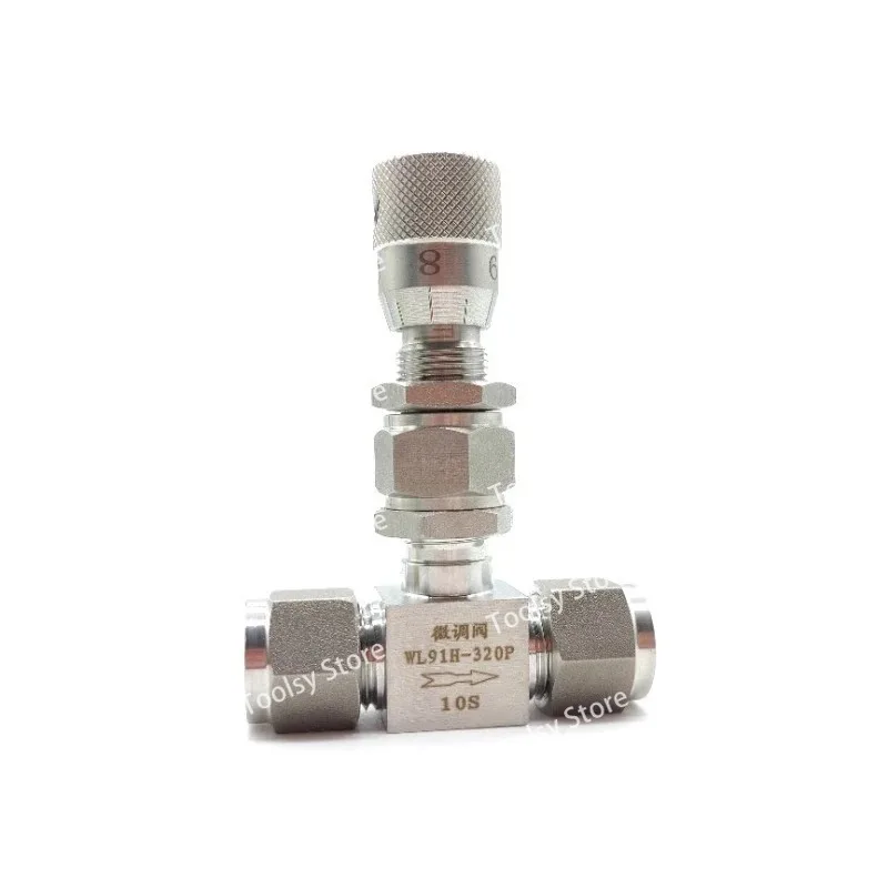 

304 Stainless Steel Double Ferrule Micro Regulating Valve 6mm 8mm 10mm Micrometering Needle Valve with Scale