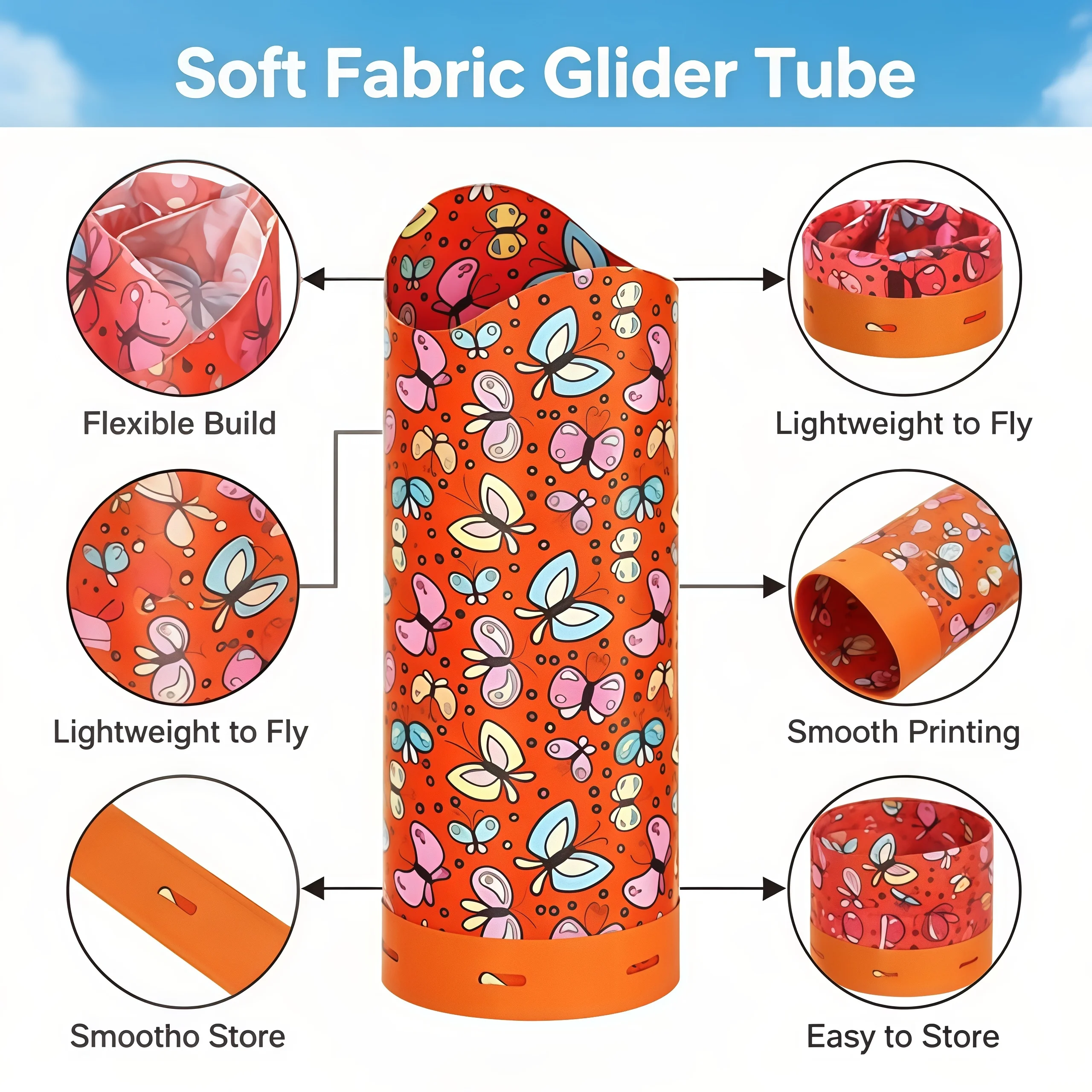 Kids Flying Tube Glider Toy, Pull Up Expandable Outdoor Gliding Aircraft, Parent-Child Throw & Catch Game Toy, Backyard Lawn Gar