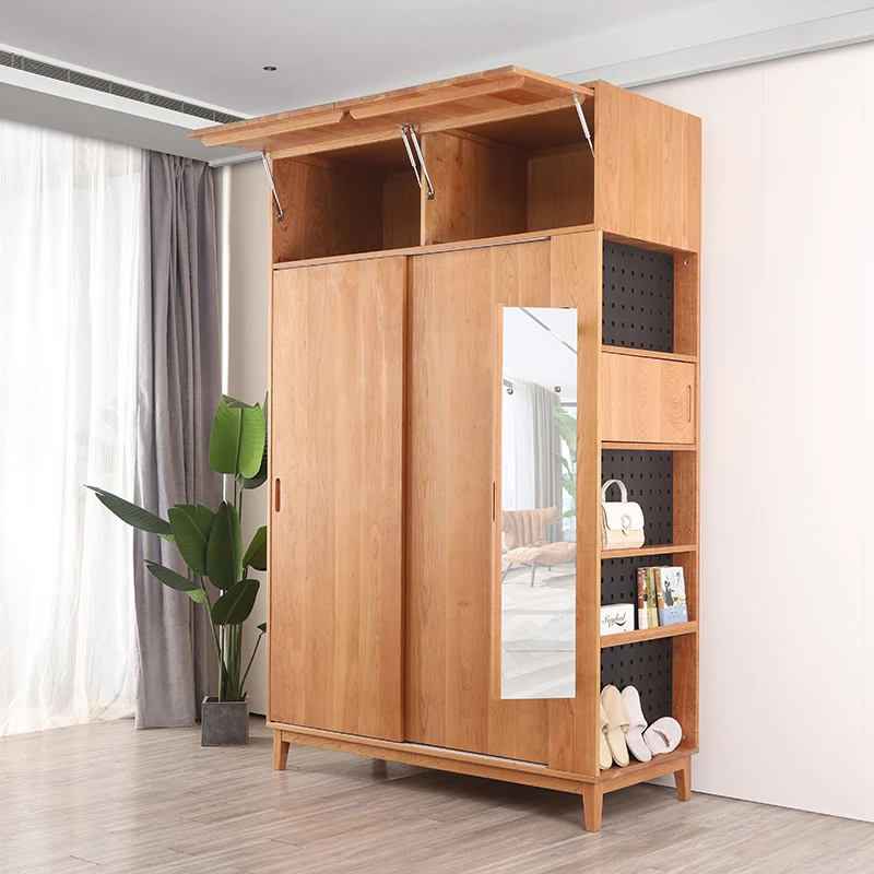 

Yellow Sliding Doors Wardrobe Rustic Simple Nordic Cheap Tall Modern Wardrobe Bedroom Storage Guarda Roupas Furniture For Home