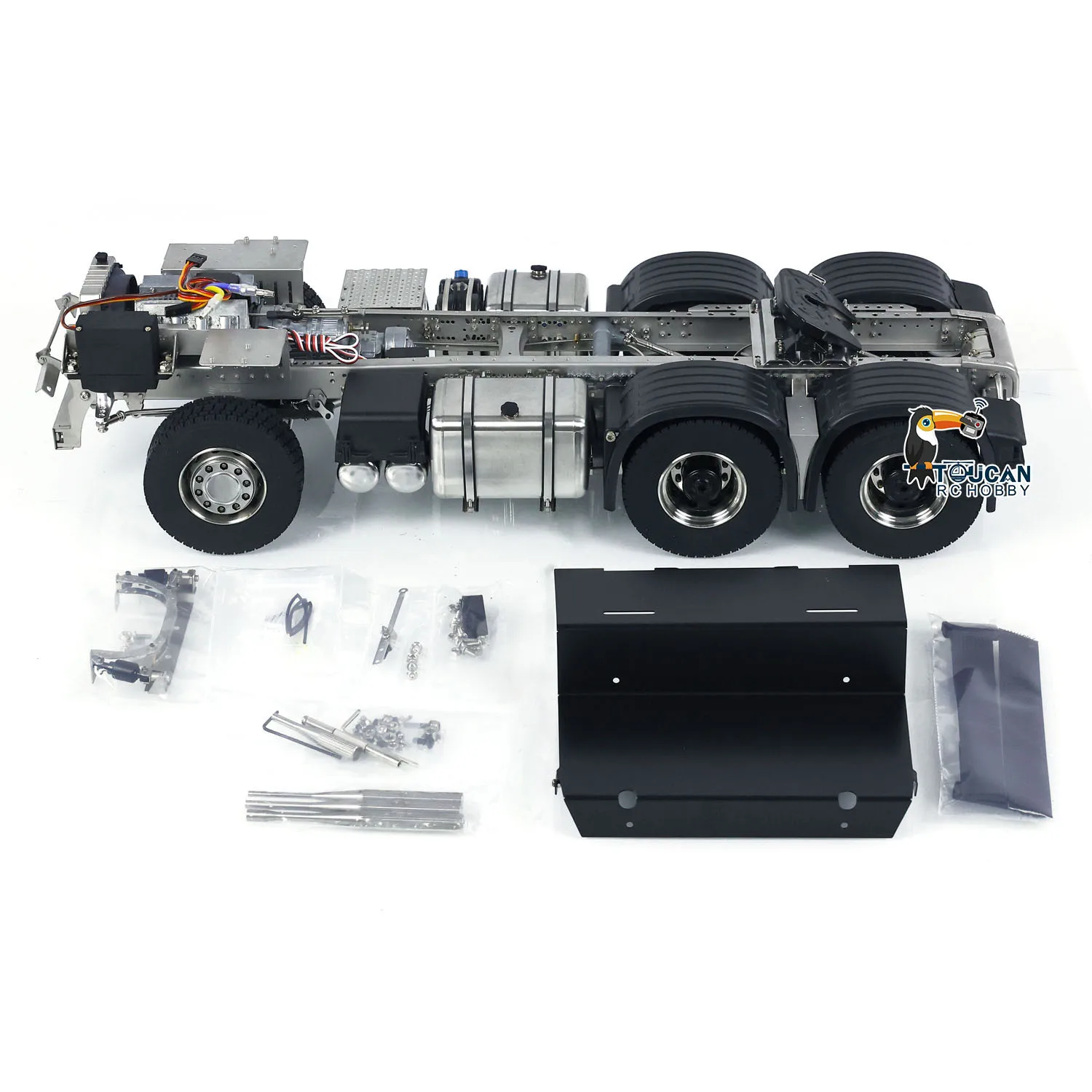 Modèle assemblé de châssis en métal pour jouets, camion tracteur RC, suspension pneumatique de véhicule de voiture, R620, R730, TH23556, 6x6, 1/14