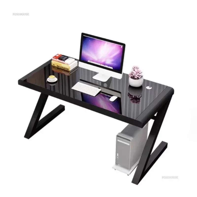 Creative Computer Desk Bedroom Glass Desktop Study Gaming Desks Modern Ergonomic PC Table Office Home Furniture Corner Tables