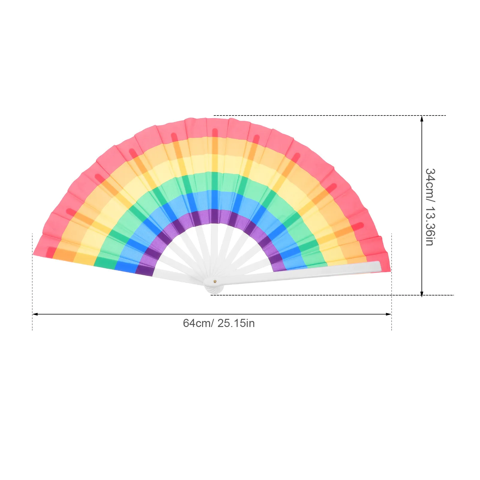 Rainbow Folding Fan Portable Lightweight Handheld Fan for Dance Performances Outdoor Activities Stage