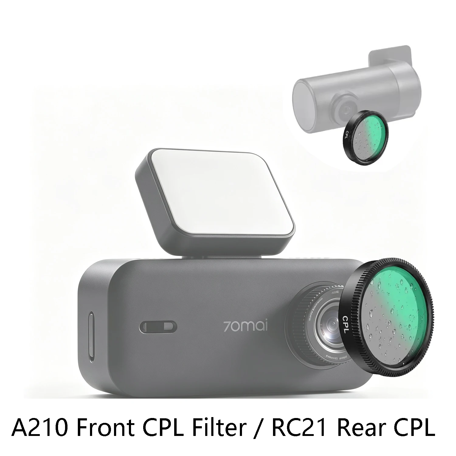 for 70mai A210 HD CPL Filter HD Lens Dust Protection Anti Glare for 70mai Rear RC21 CPL Filter