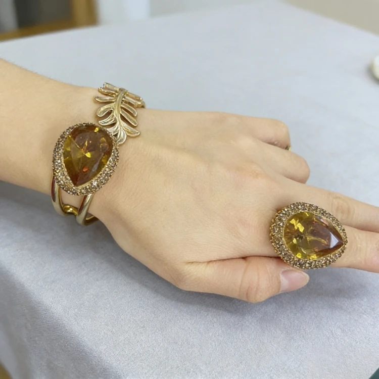Großes Diaspore-Zultanit-Armband-Ring-Schmuckset, Tropfenförmiger Sultanit-Stein, Farbwechselnde Edelsteine, Schmuck für Damen, Hochzeits- und Partygeschenk – Detail 4