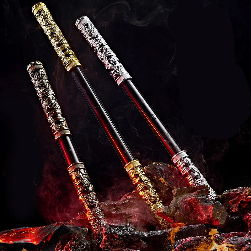 Outdoor Portable EDC Voice Controlled Telescopic Gold Hoop Stick Blowing Induction Voice Recognition Short Stick