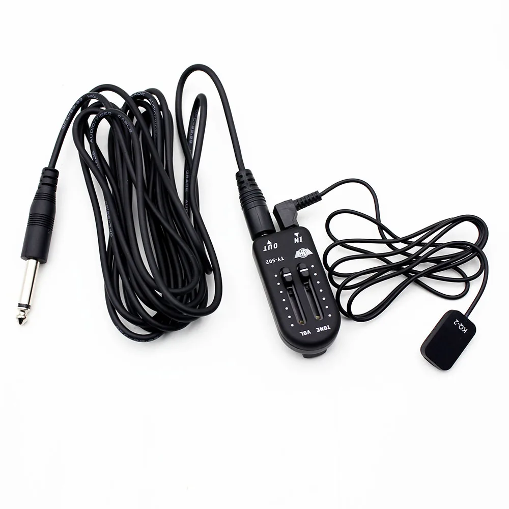 IRIN KQ-2 Universal Piezo Pickup – Clip-On Contact Microphone with Volume/Tone Control for Violin Erhu Guitar Ukulele
