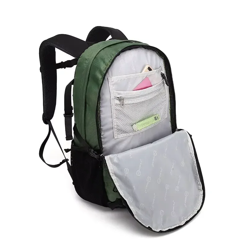 35L Solar Charging Backpack Oxford Fabric Polyester Lined Unisex Mountaineering Bag Custom Design for Outdoor Hiking Travel
