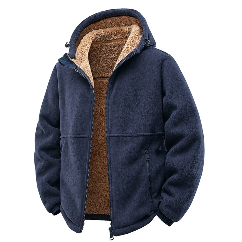 Autumn Winter Fleece Jacket Men Fashion Casual Polar Fleece Jacket Coat Male Bing Size Warm Jackets