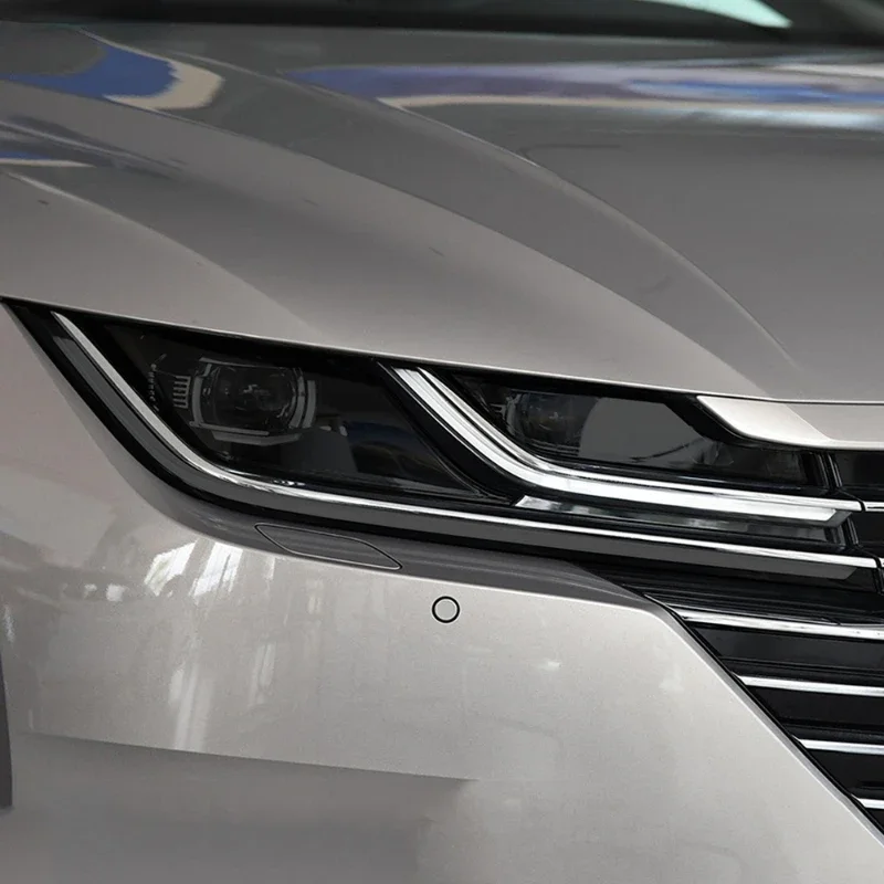 2 Pcs For Volkswagen VW CC Arteon 2018-Present Accessories Car Headlight Protective Film Headlamp Transparent Black TPU Sticker