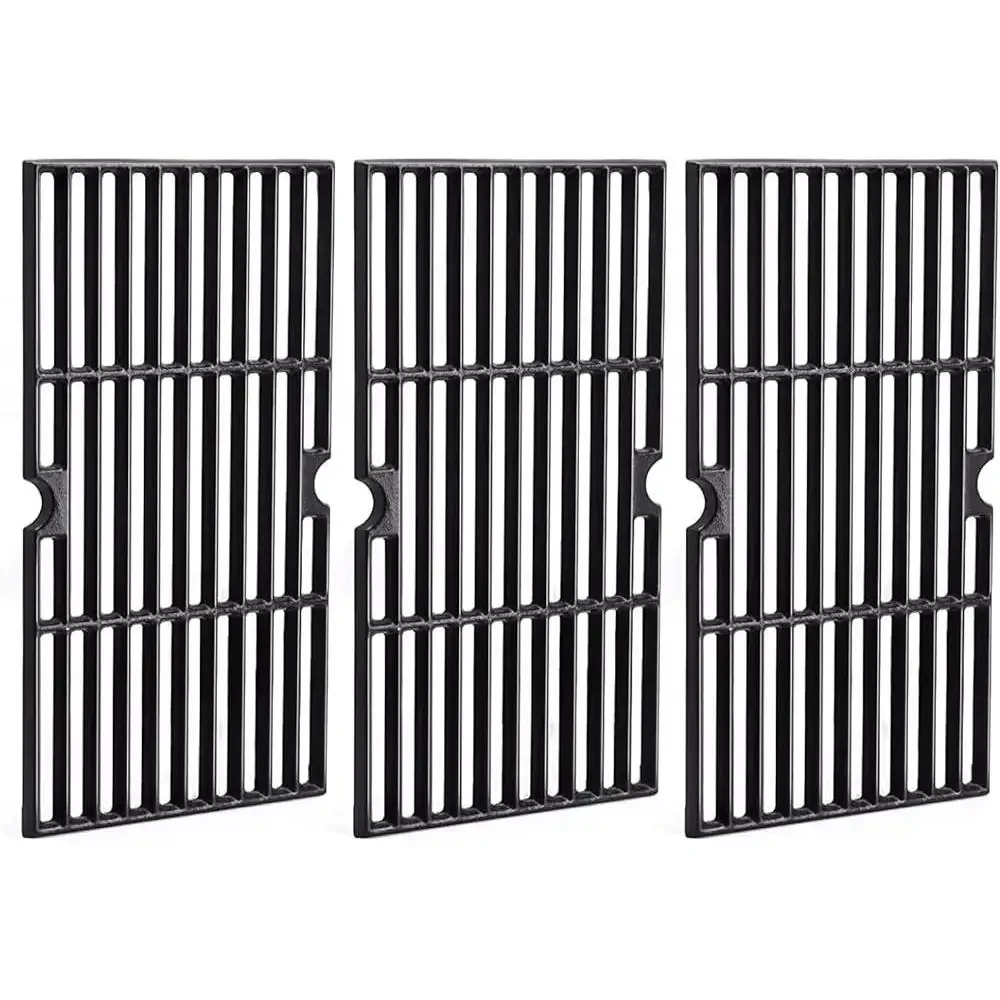 مجموعة شبكات شواية من الحديد الزهر شديدة التحمل، 3 قطع من شبكات الطبخ الاحترافية للاحتفاظ بالحرارة