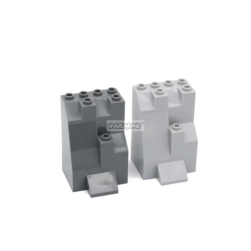 MARUMINE MOC 빌딩 블록 액세서리, 바위 패널, 마운틴 힐 스톤 벽돌, 조립식 모델링 호환 부품, 4x4x5