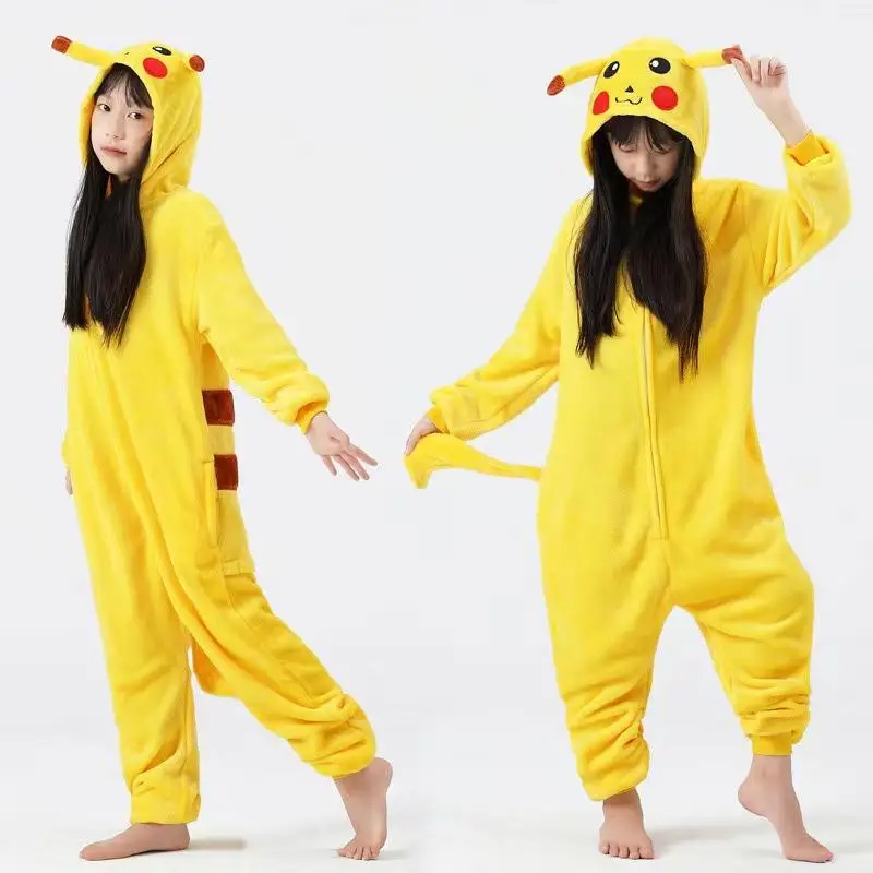 Pokemons One Piecepajamas Anime Kawaii Decorate Girl Flannel Creativity Couple Thickened Home Clothes Surrounding Gift Wholesale