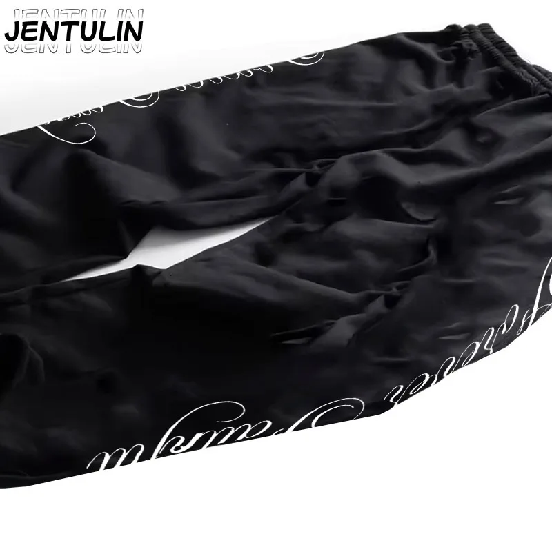 

Мужские весенне-осенние тренировочные прямые спортивные штаны, сезонные повседневные спортивные штаны, длинные брюки с эстетичным боковым графическим принтом, мужская одежда