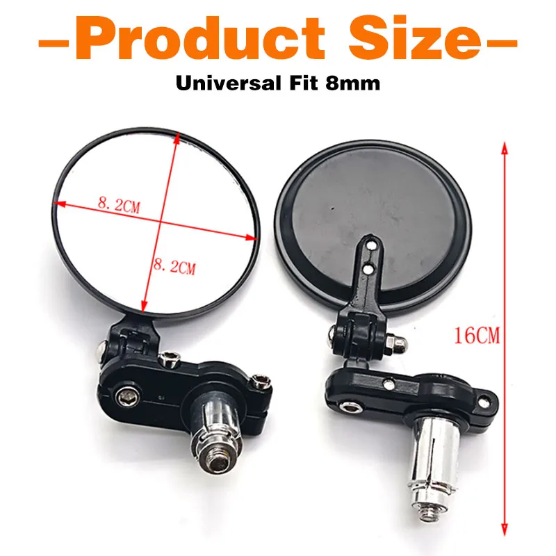 Universelle Lenkerend-Rückspiegel für Tracer7, Tracer9, CB650R, NC750X, Z650, Z900, klappbarer Motorrad-Lenker-Spiegel aus Aluminium – Detail 4