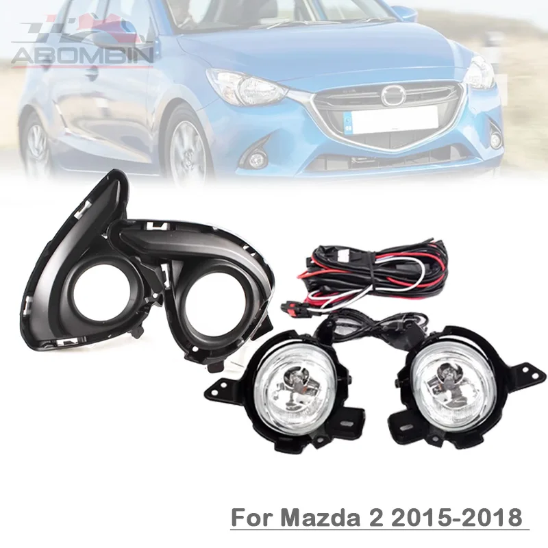

Front Bumper Halogen Fog Light Fog Lamp Set With Chrome Cover Wiring Harness Switch Upgrade Kit For Mazda 2 2015 2016 2017 2018