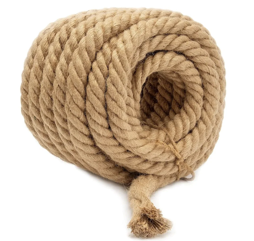 20/26/40mm Natural Jute Rope Twine Rope Hemp Twisted Cord 3m Macrame String DIY Craft Pet Scratching Handmade Decoration