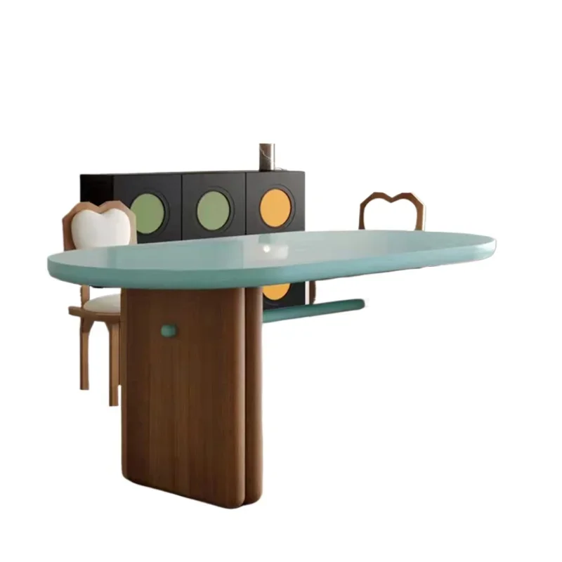 

small apartment paint French designer creative reception table and chairs