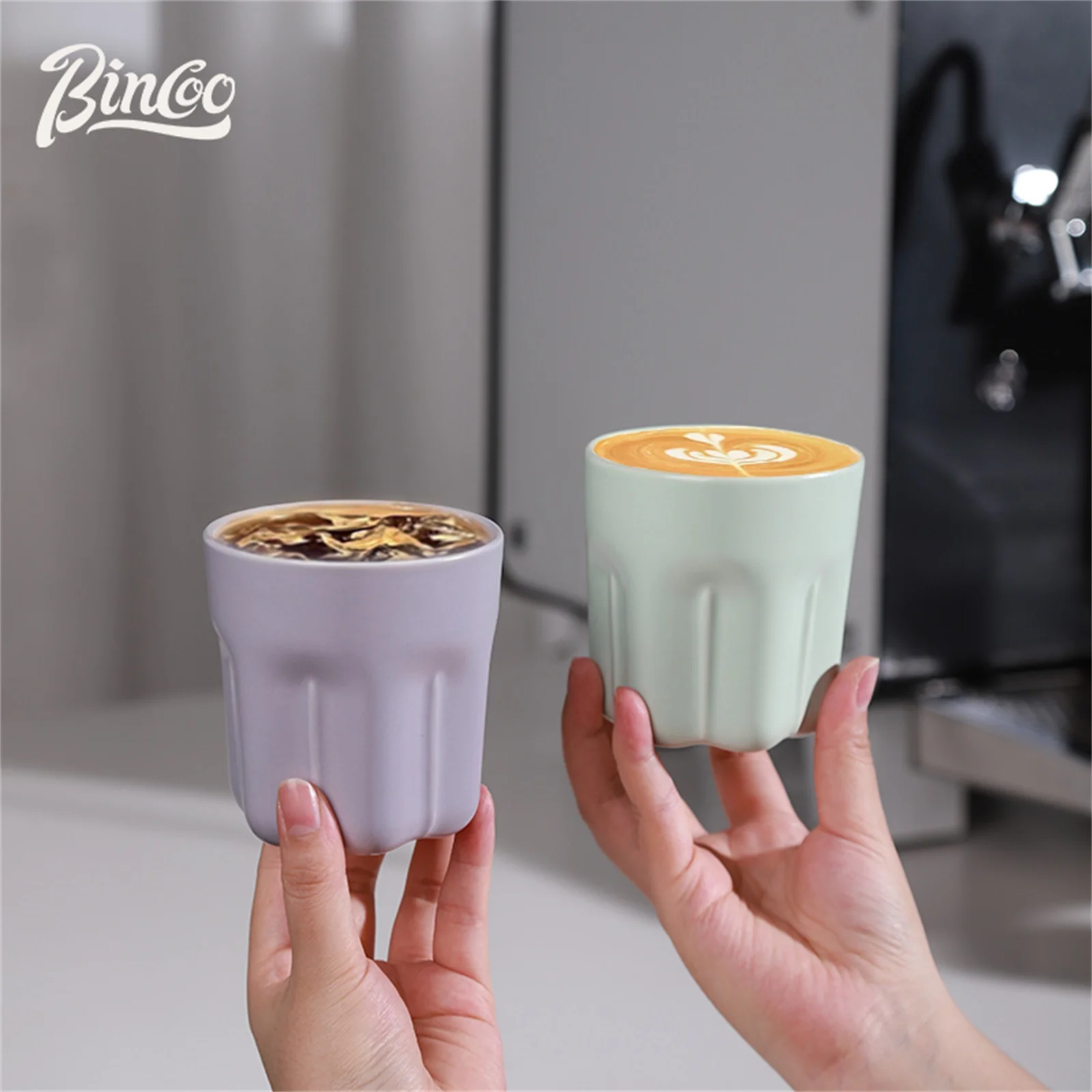 

Bincoo 260ml Ceramic Coffee Mugs Tea Mugs Delicate Durable Coffee Cups Set Art Chic Cafe Home Espresso Accessories Barista Tools