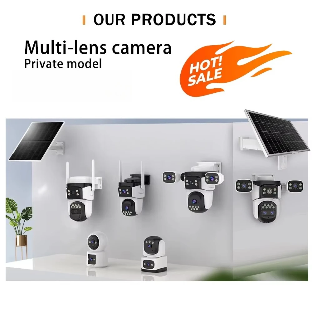 

CS621ZS 12MP Outdoor Three Lens Wifi 4G Camera Waterproof Auto Tracking Motion Detection Alarming Solar Ai Camera