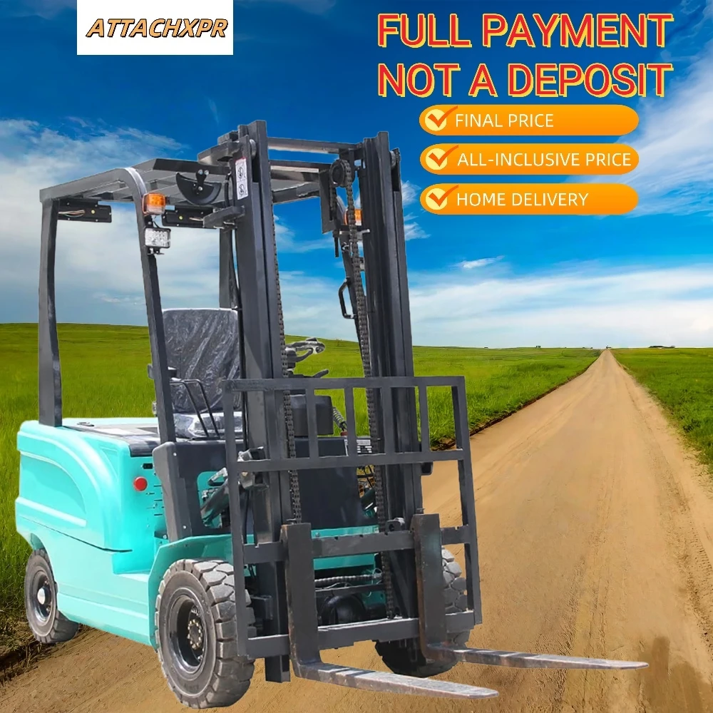 Pago completo, no un depósito, carretilla elevadora eléctrica de 2 toneladas, camión elevador de cambio lateral con manejo de batería de plomo-ácido