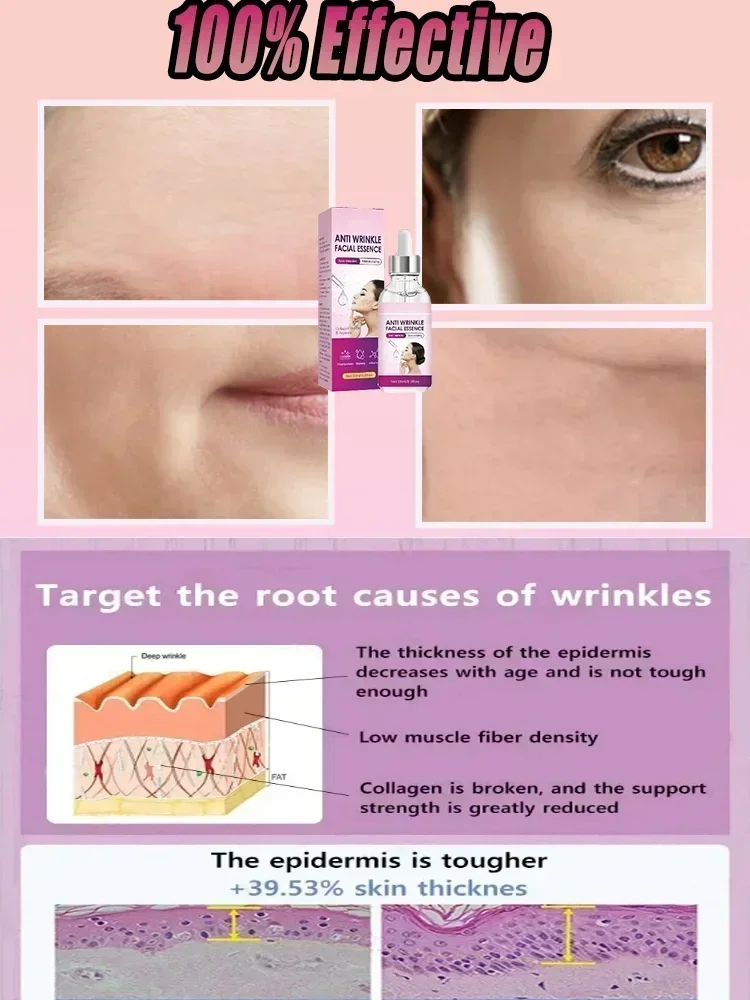 Collagen Wrinkle Remover Face Serum Anti Aging Whitening Moisturizing Fade Fine Lines Dark Spots Brightening Cosmetics