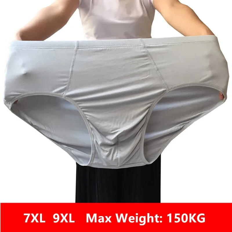 Plus Size 9XL Men\'s Briefs 150KG Triangle Panties High Waist 7XL Middle Old Man Father Bamboo Fiber Underpants Boxers Underwear