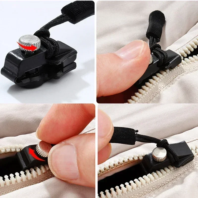 Universal Instant Zipper Repair Kit, zíperes de substituição, dentes deslizantes, cabeça de resgate, 3 tamanhos diferentes, 2-6pcs