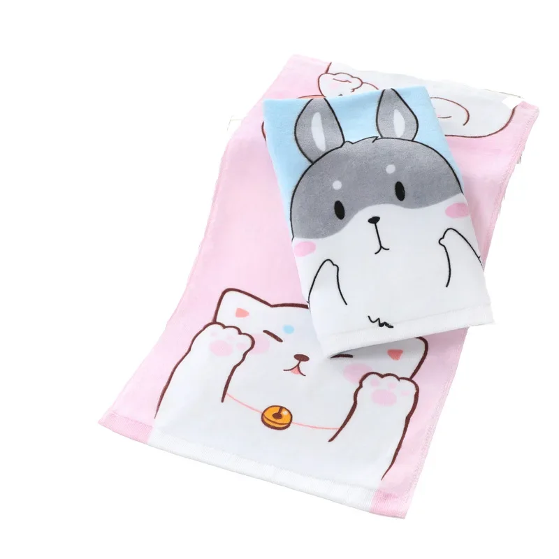 25x50cm Printed Children's Towel 100% Cotton Children's Clean Face Towel Absorbent and Not Easy To Lose Hair Children's Towel