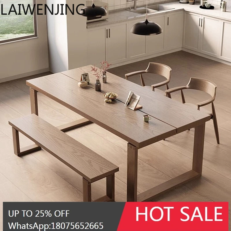 طاولة طعام SGF Nordic للاستخدام المنزلي طاولة طعام مستطيلة من الخشب الصلب بتصميم بسيط #1