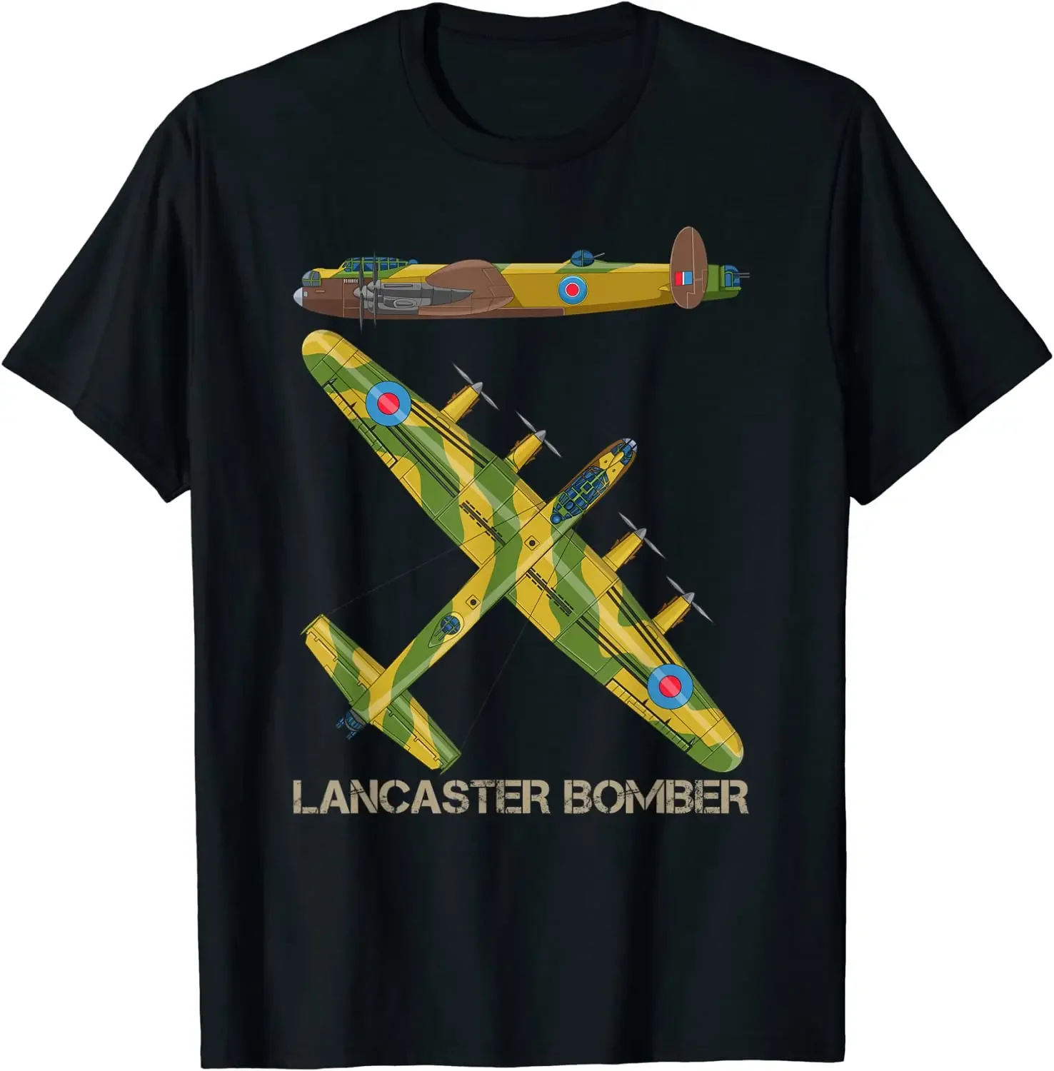 

Lancaster Bomber British Aircraft Plane Diagram Men T-Shirt Short Sleeve Casual Cotton O-Neck Summer T Shirts