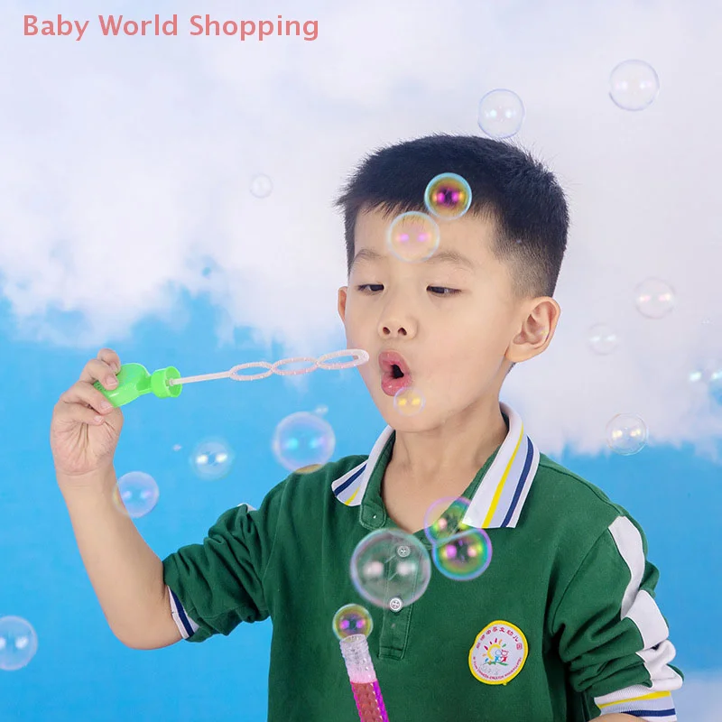 10Pcs Cartoon Beach Bubble Stick With Bubble Concentrated Solution Toy Kids Outdoor Activities Toys Birthday Gift Supplies