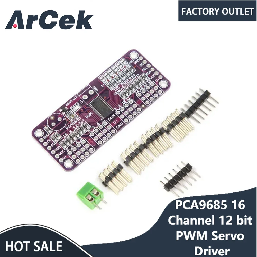 

Устройство для умной электроники PCA9685, 16 каналов, 12 бит, PWM сервопривод, интерфейс I2C для Raspberry Pi, модуль сервопривода «сделай сам»